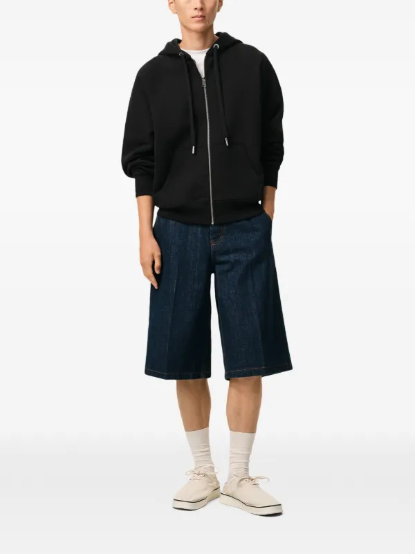 AMI PARIS フーディ ジップアップ パーカー ブラック L AMI Paris Ami De Coeur ジップアップ パーカー | ブラック | FARFETCH JP
