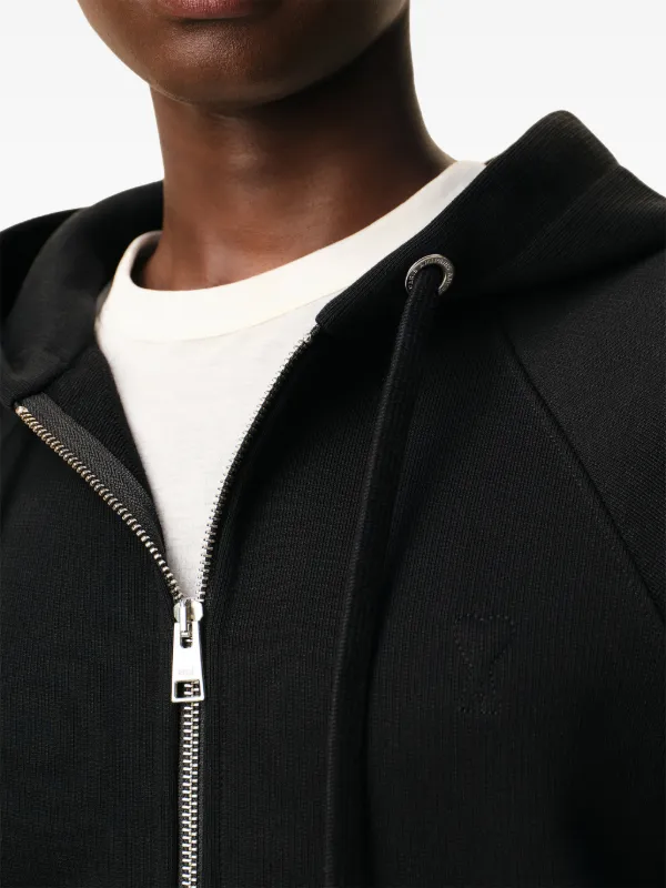 AMI PARIS A ロゴ ジップアップパーカー ブラック ユニセックスLL AMI Paris Ami De Coeur ジップアップ パーカー | ブラック | FARFETCH JP