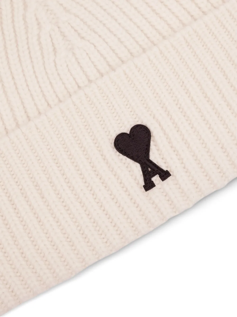 AMI Paris Ami De Coeur wollen muts Beige