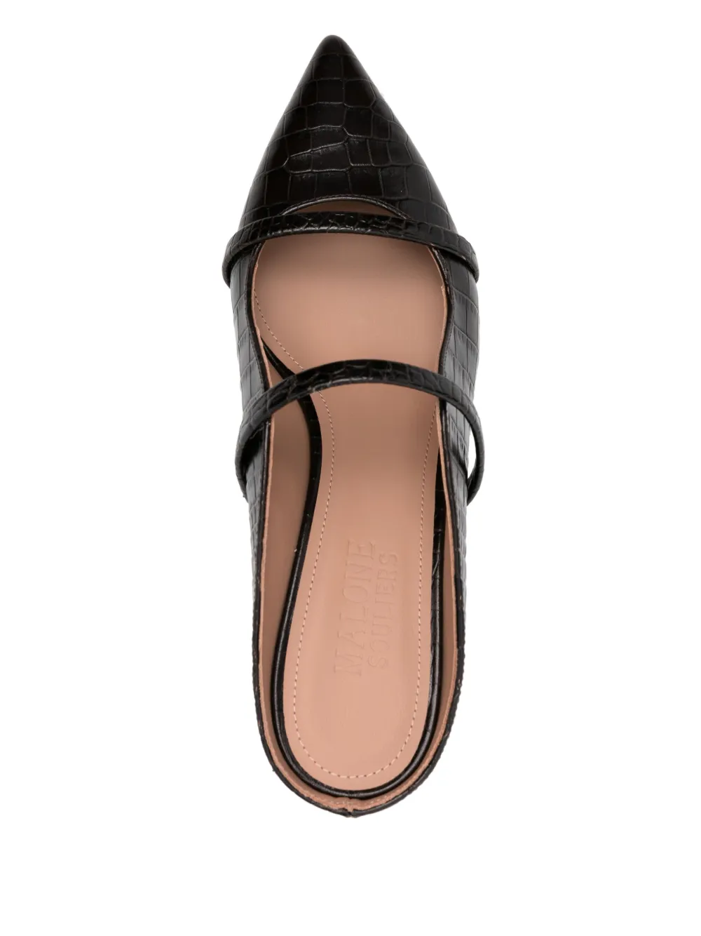Malone Souliers 60mm Maureen pointed strap mules Brown