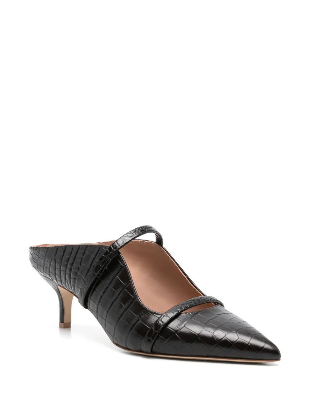 Malone Souliers 60mm Maureen pointed strap mules Brown