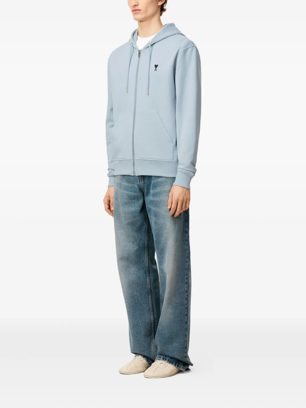 AMI Paris Ami De Coeur hoodie met rits Blauw