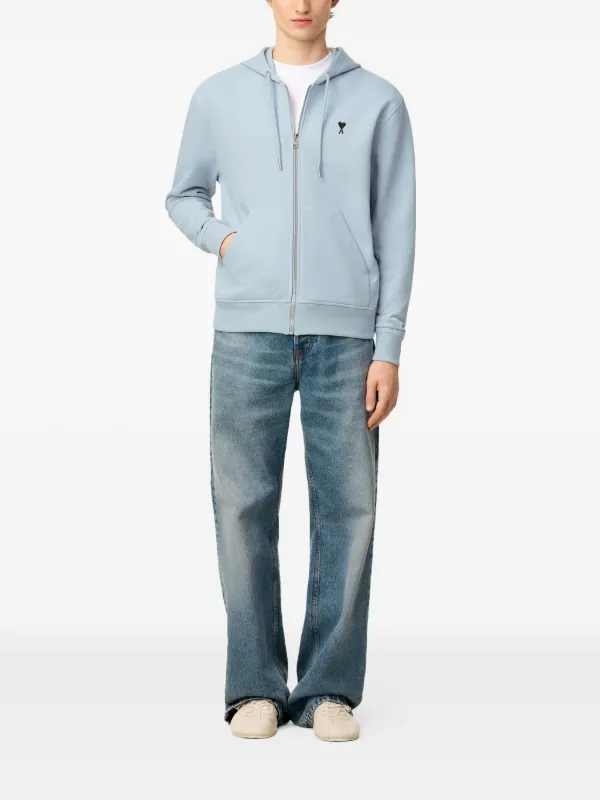 メ*グ様 AMI PARIS ライトブルー パーカー AMI Paris Ami De Coeur zip-up Hoodie | Blue | FARFETCH