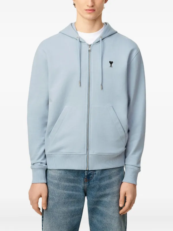 AMI Paris Ami De Coeur zip-up Hoodie | Blue | FARFETCH