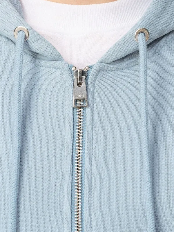 AMI Paris Ami De Coeur zip-up Hoodie | Blue | FARFETCH