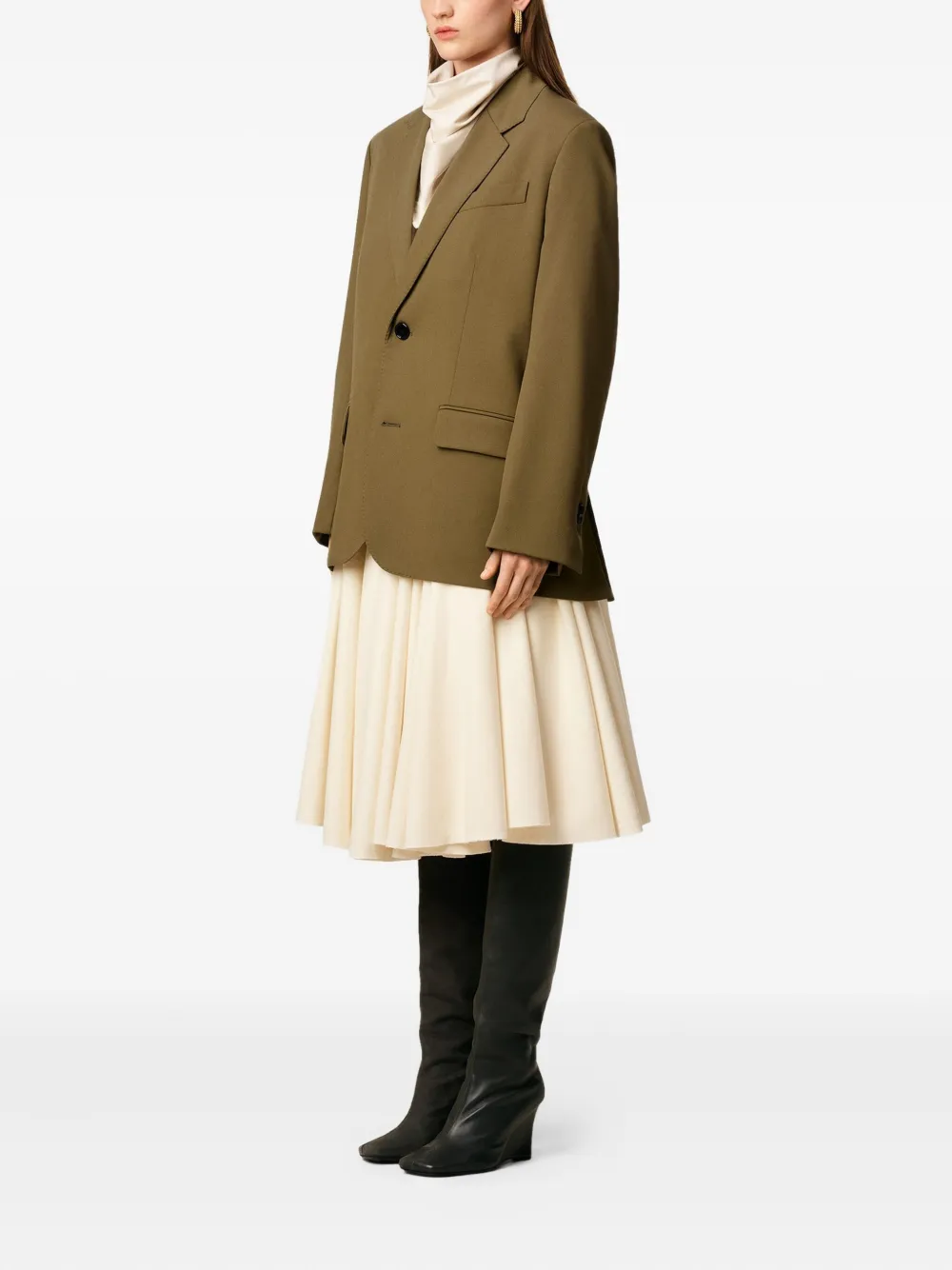 AMI Paris Blazer met enkele rij knopen Groen