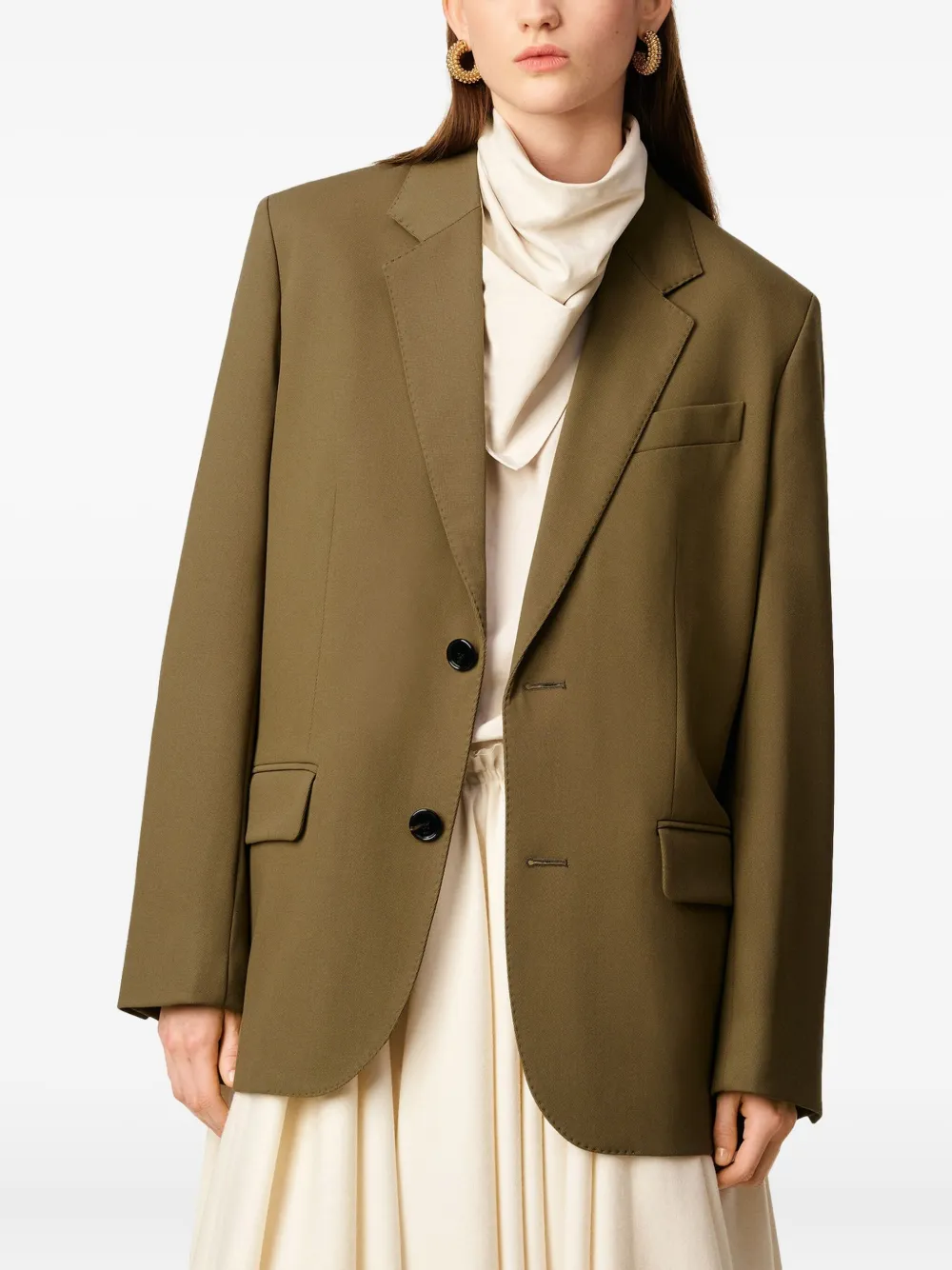 AMI Paris Blazer met enkele rij knopen Groen
