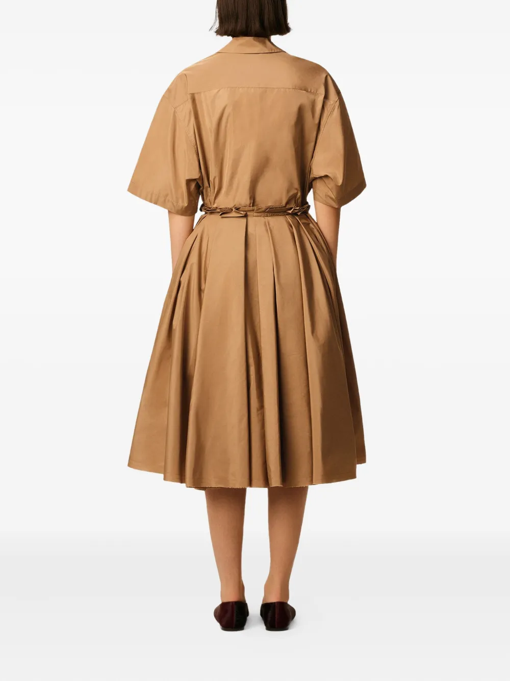 AMI Paris Midi-plooirok Bruin