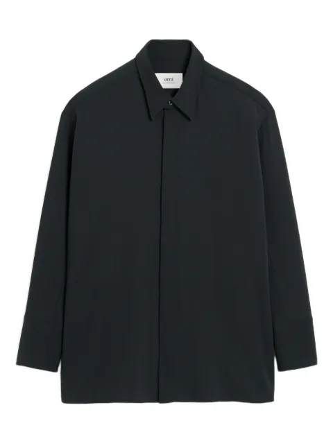 AMI Paris wool side-slit oversized shirt