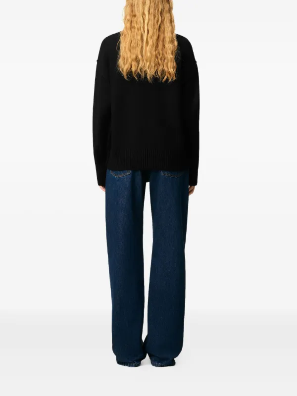 AMI Paris Ami De Coeur クルーネックセーター | ブラック | FARFETCH JP