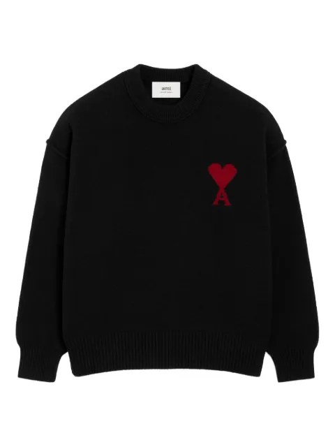AMI Paris heart-intarsia wool sweater