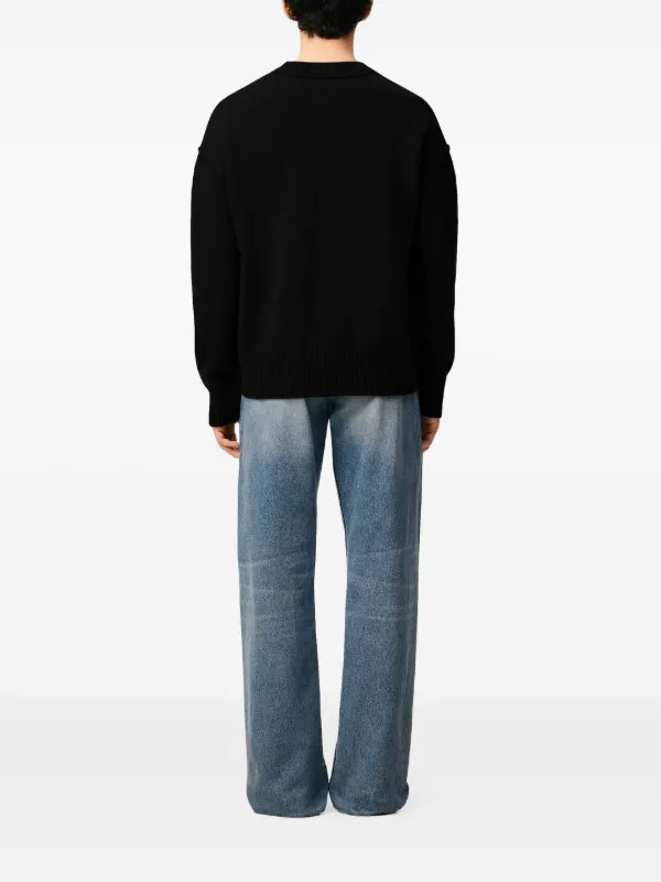 AMI Paris Ami De Coeur crew-neck Wool Sweater | Black | FARFETCH AMI Paris Ami De Coeur crew-neck Wool Sweater | Black | FARFETCH
