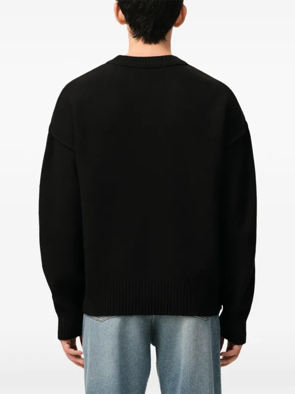 AMI Paris Ami De Coeur クルーネックセーター | ブラック | FARFETCH JP