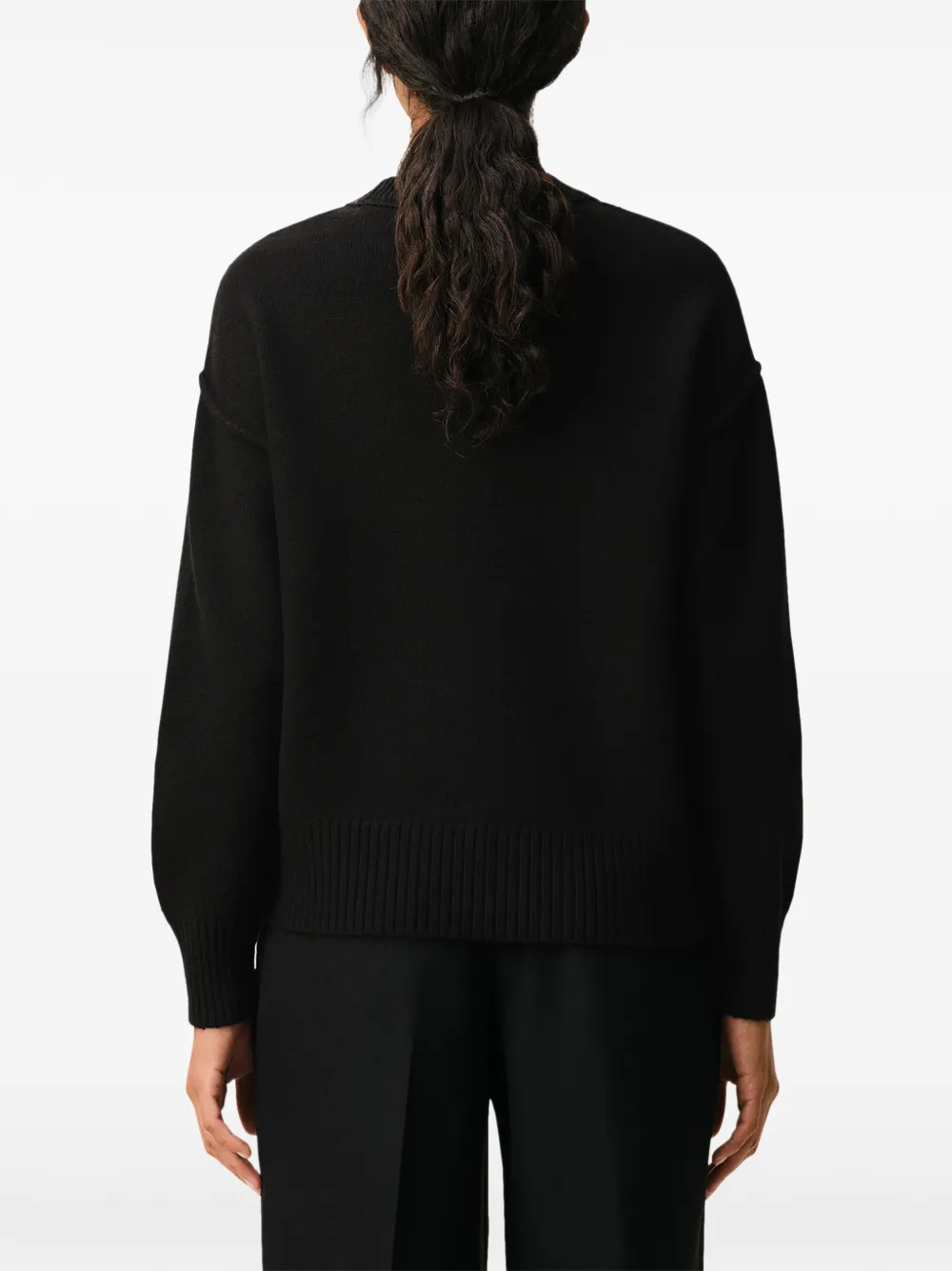 AMI Paris Ami De Coeur クルーネックセーター | ブラック | FARFETCH JP