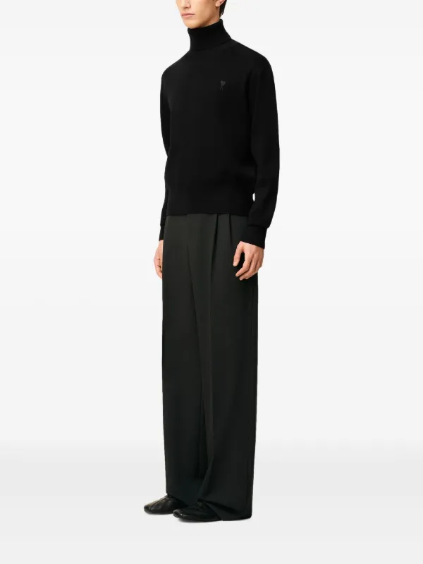 AMI Paris Ami De Coeur タートルネック セーター | ブラック