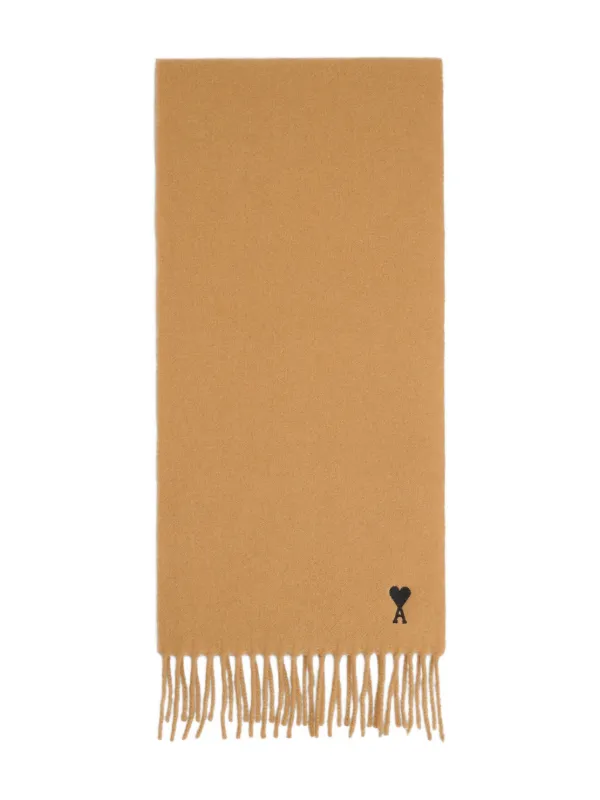 AMI Paris Ami De Coeur ウールスカーフ | ブラウン | FARFETCH JP