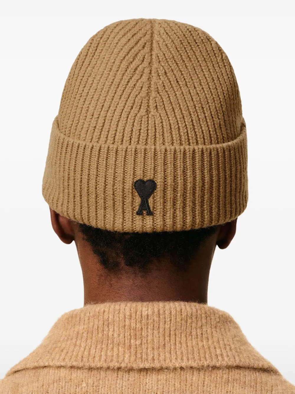 AMI Paris Ami De Coeur wollen muts Bruin
