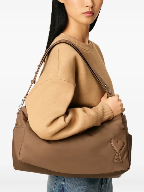【関税込み】Marcel Large Shoulder Bag - AMI Paris - Nylon - BLACK Black Nylon Marcel Bag | AMI PARIS
