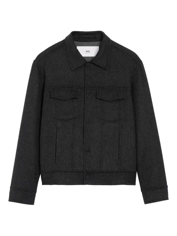 皇*★様 AMI PARIS ウール ジャケット AMI Paris Brown Boiled Wool Bomber Jacket | Harrods US