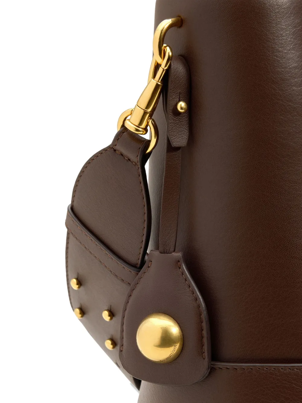 Ami Alexandre Mattiussi Brown Smooth Leather Carrousel Bucket Bag Brown In Brown