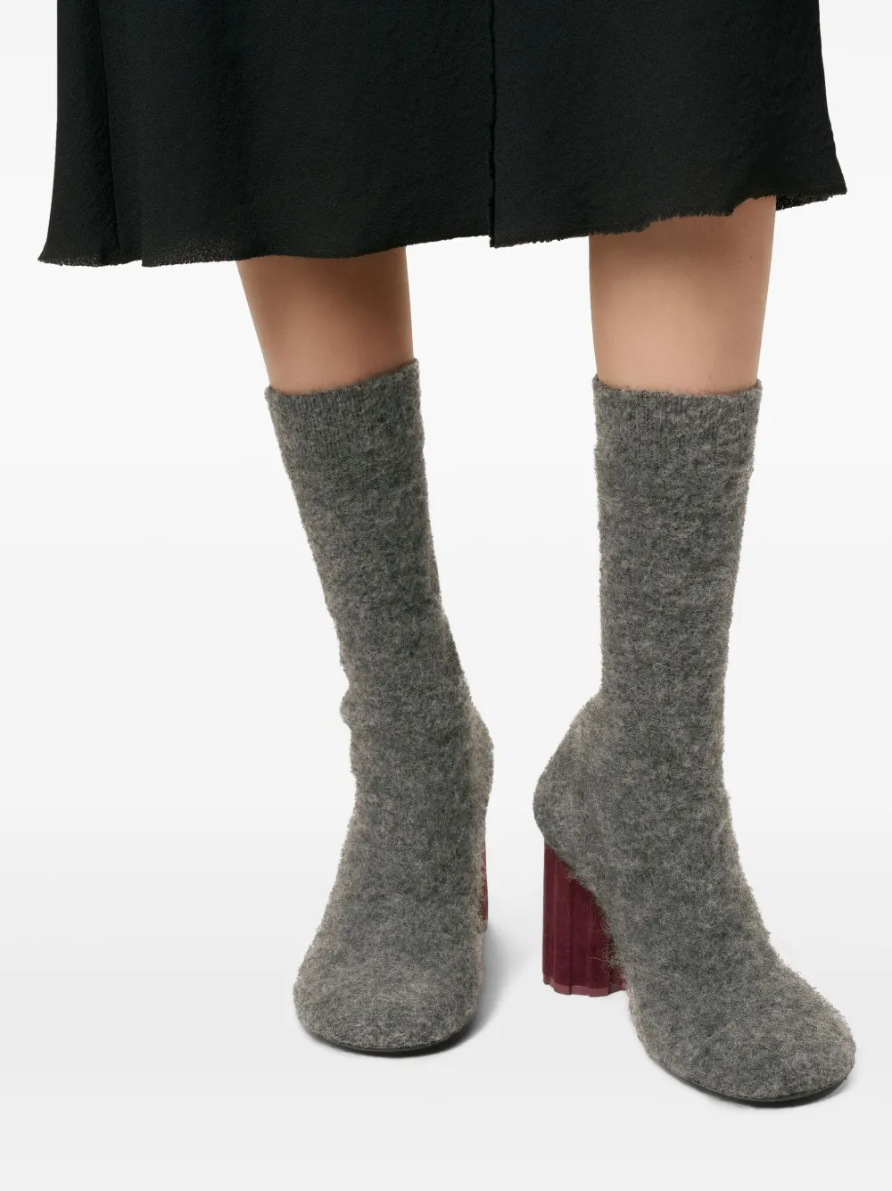 AMI Paris 120mm Piano ankle boots Grey