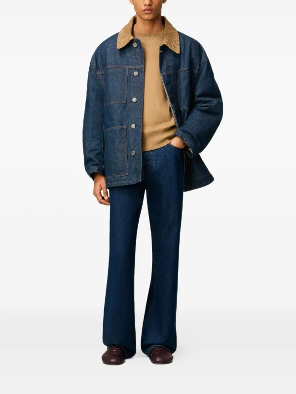 AMI Paris Padded Cotton Worker Jacket | Blue | FARFETCH