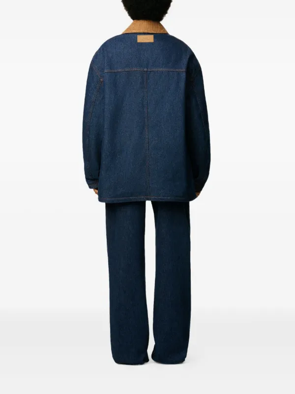 AMI Paris Padded Cotton Worker Jacket | Blue | FARFETCH