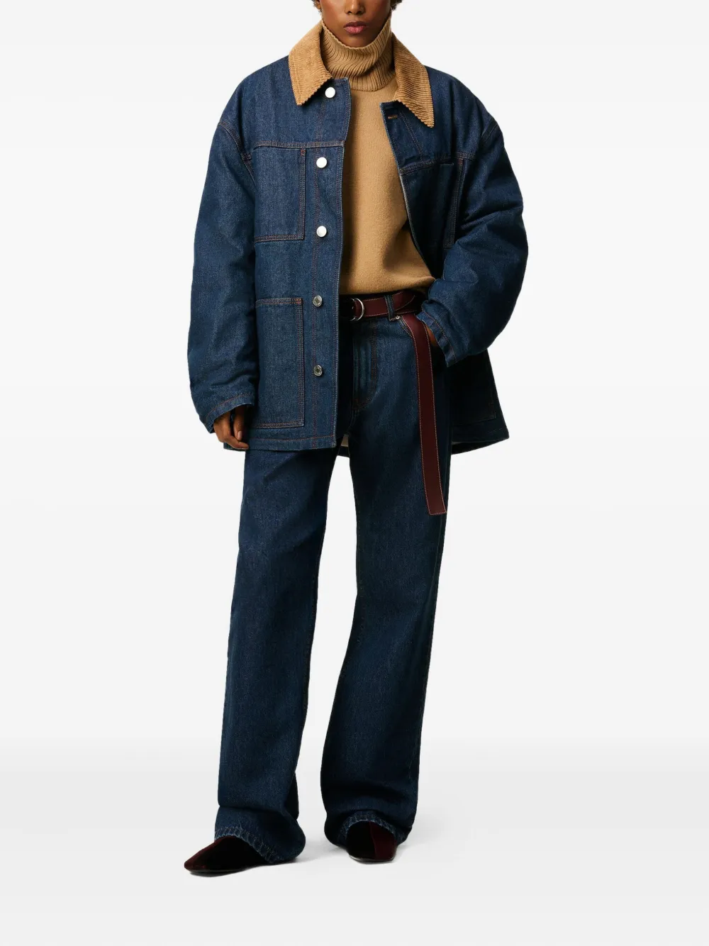 Ami Alexandre Mattiussi Ami Paris Indigo Blue Cotton Padded Worker Jacket In Blue