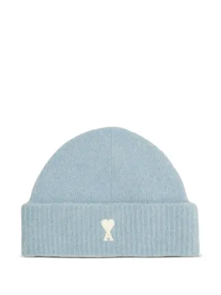 新品　ami paris ブルー アルパカAMI DE COEUR ビーニー AMI Paris Striped Ami De Coeur Beanie | Blue | FARFETCH HK