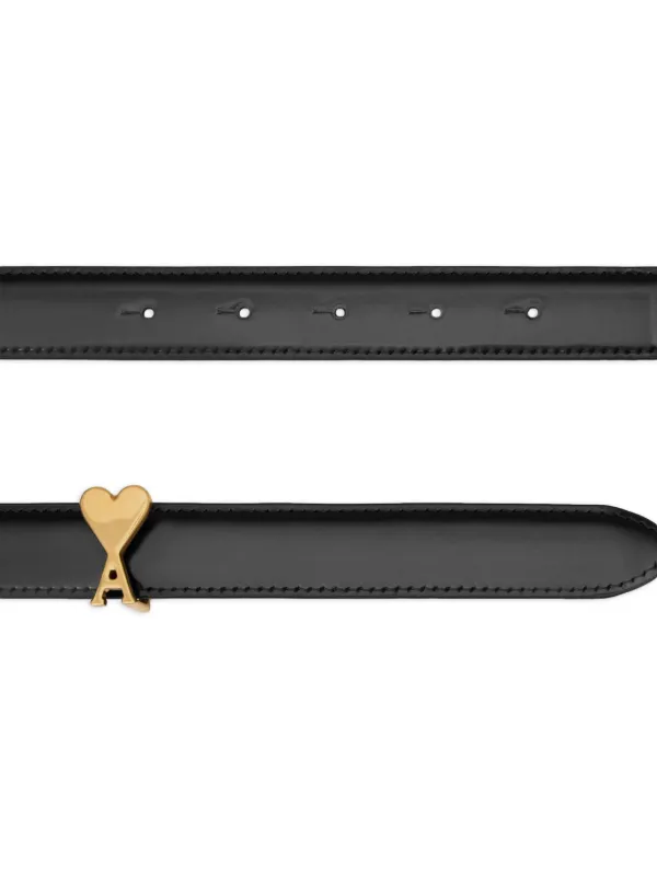 AMI Paris Ami De Coeur レザーベルト 25mm | ブラック AMI Paris Ami De Coeur レザーベルト 25mm | ブラック