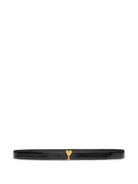 AMI Paris Glazed leather Ami De Coeur buckle belt (25mm)