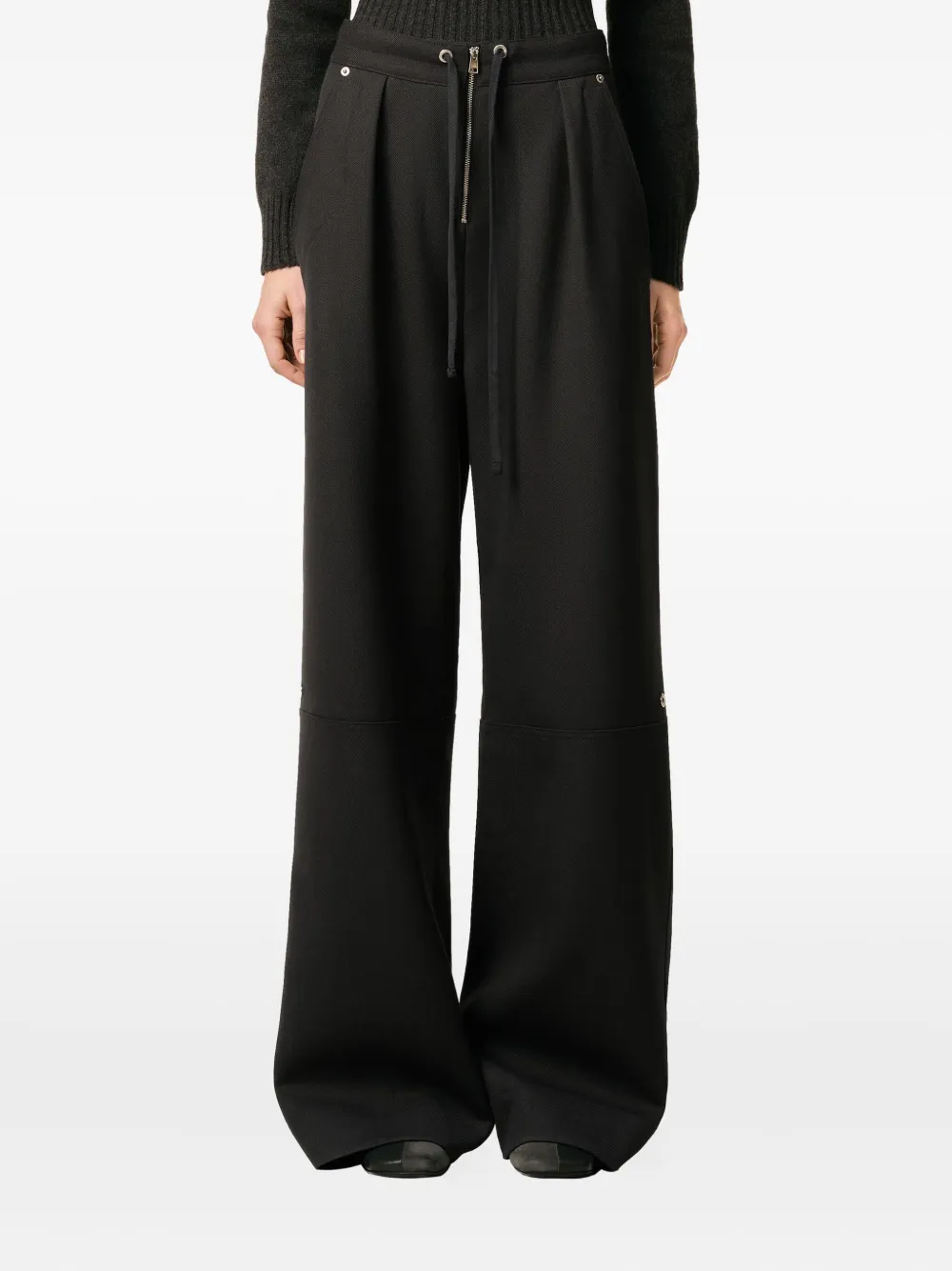 Ami Alexandre Mattiussi Wool Zipped Trousers In Black