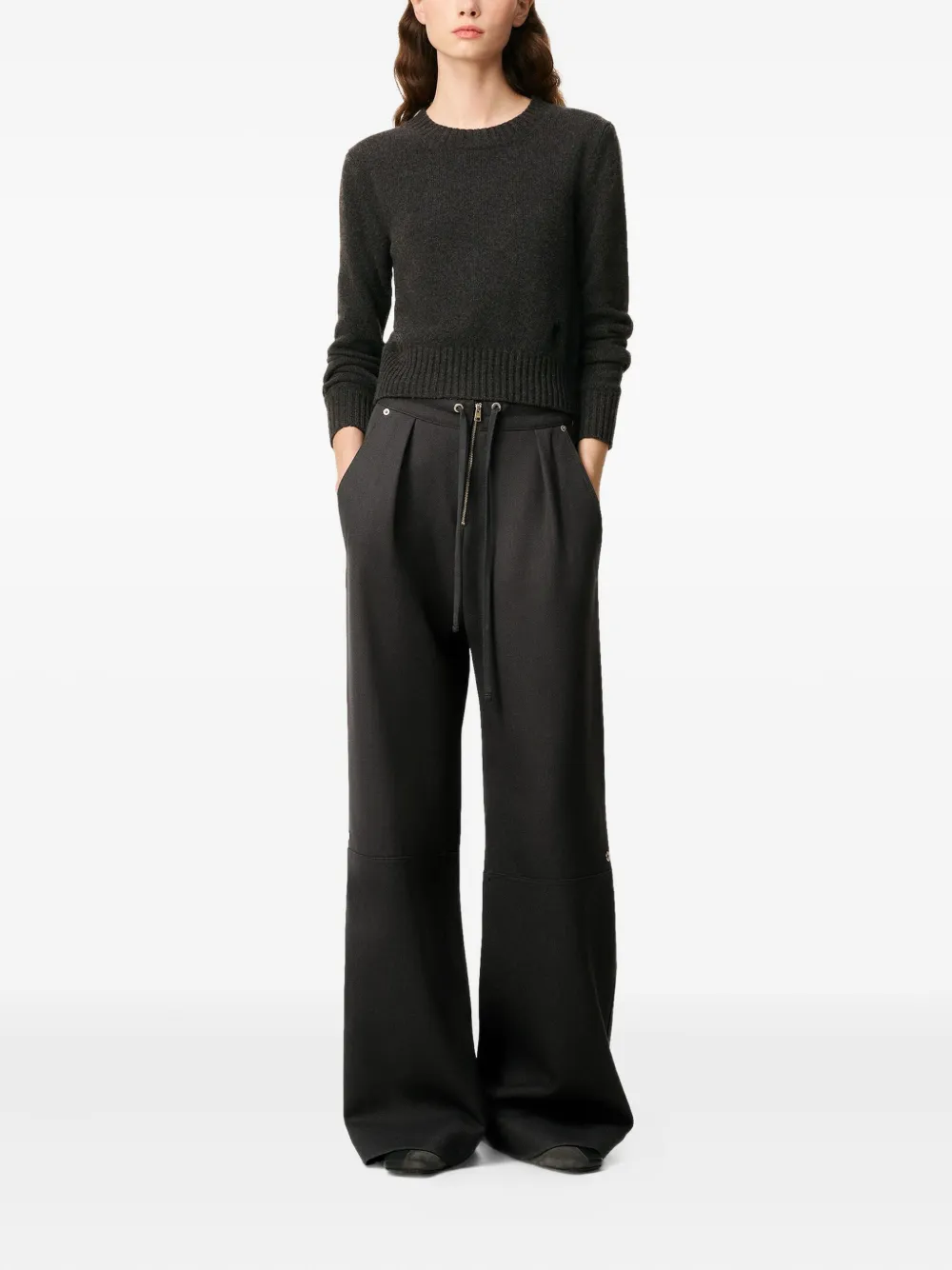Ami Alexandre Mattiussi Wool Zipped Trousers In Black