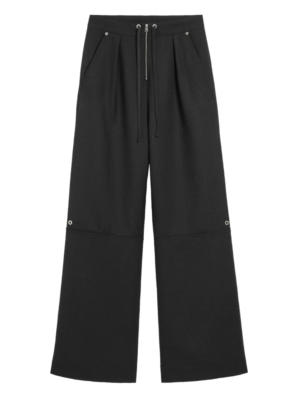 Ami Alexandre Mattiussi Wool Zipped Trousers In Black