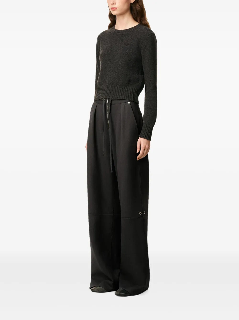 Ami Alexandre Mattiussi Wool Zipped Trousers In Black