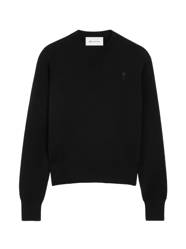Ami Paris Ami De Coeur Sweater in Black