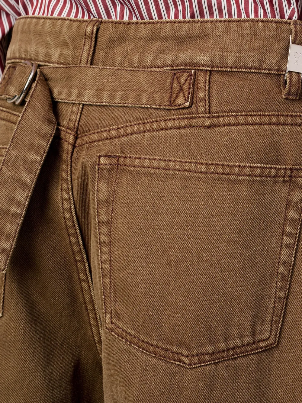 Ami Alexandre Mattiussi Casual Denim Bermuda Shorts Featuring Pockets In Brown