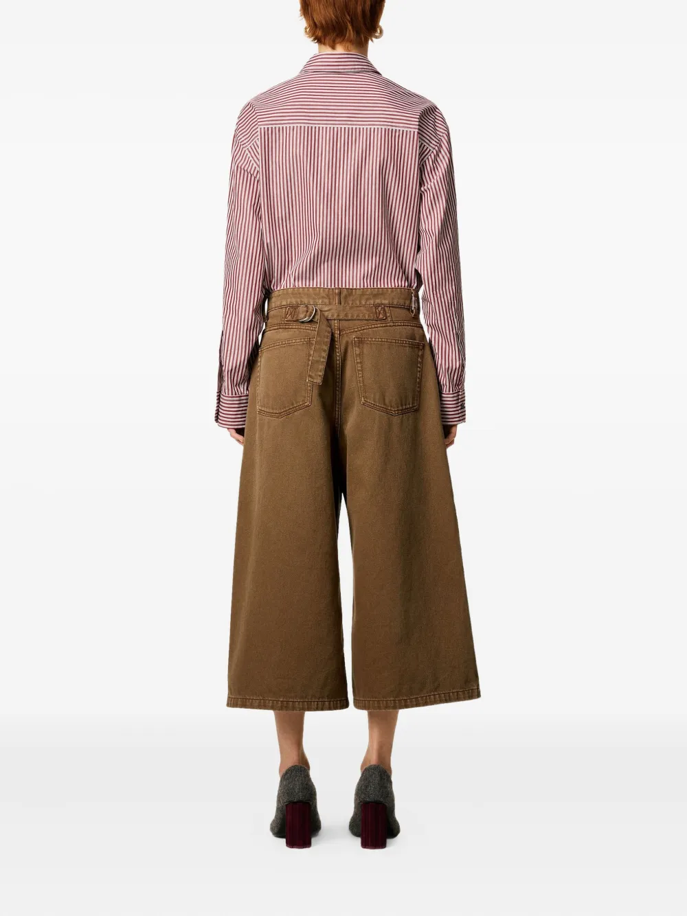 Ami Alexandre Mattiussi Casual Denim Bermuda Shorts Featuring Pockets In Brown