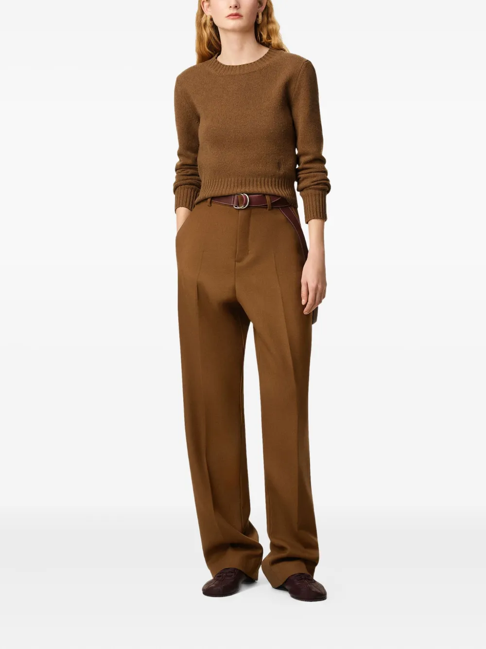 AMI Paris Grote wollen broek - Bruin