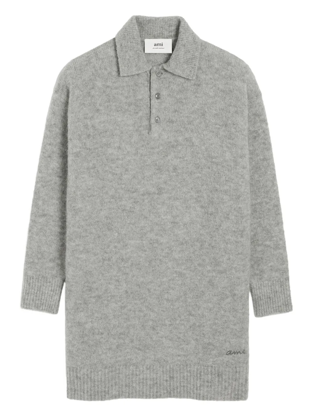 AMI Paris Jurk met polokraag Grijs