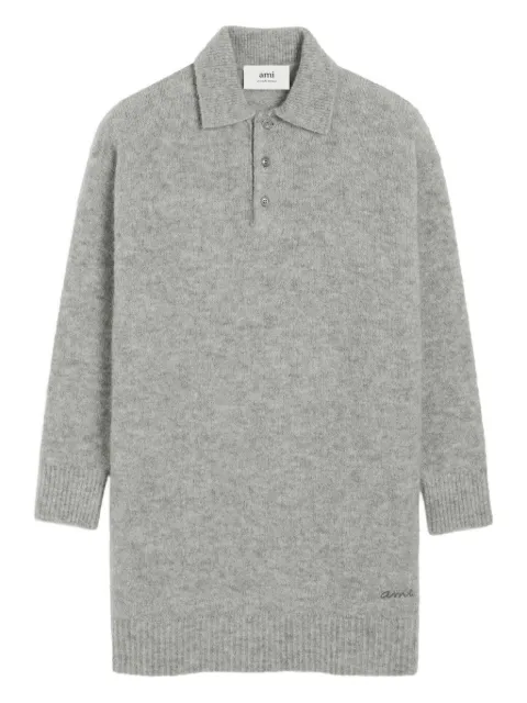 AMI Paris polo-collar knitted dress