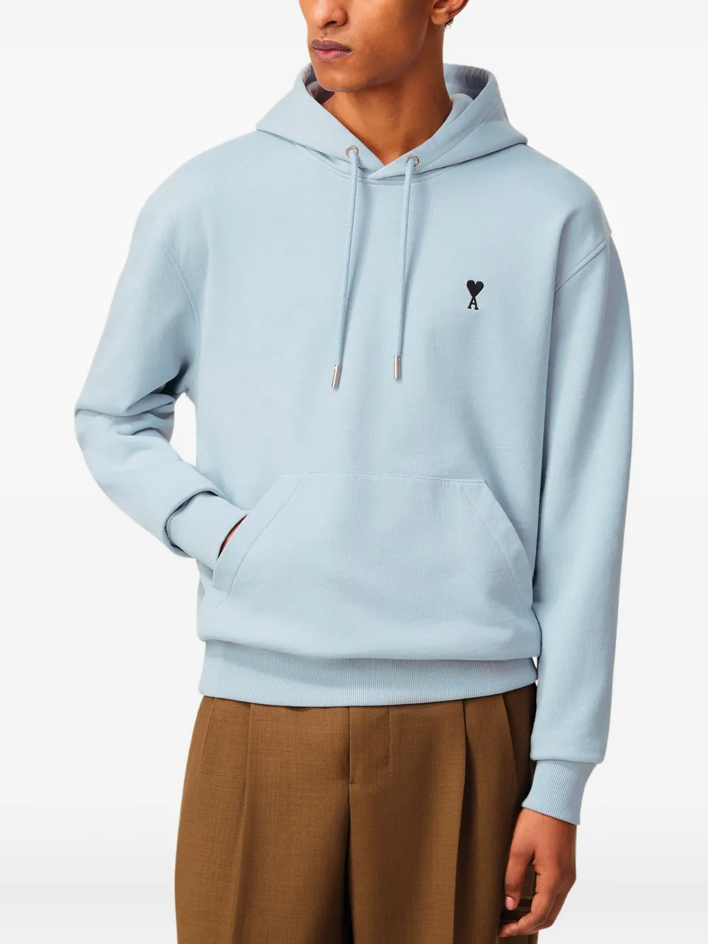 AMI Paris Hoodie met geborduurd logo 4506 SKY