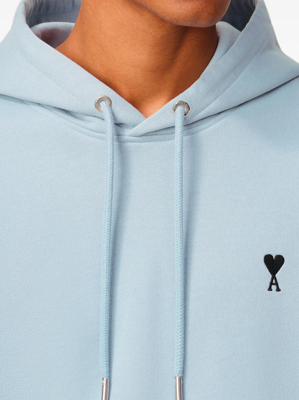 AMI Paris Hoodie met geborduurd logo 4506 SKY