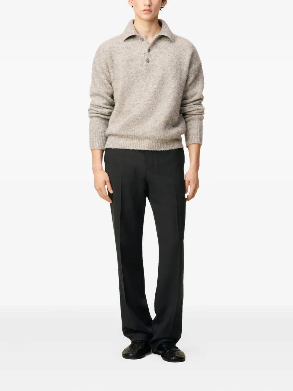 AMI Paris Wollen straight broek - Zwart
