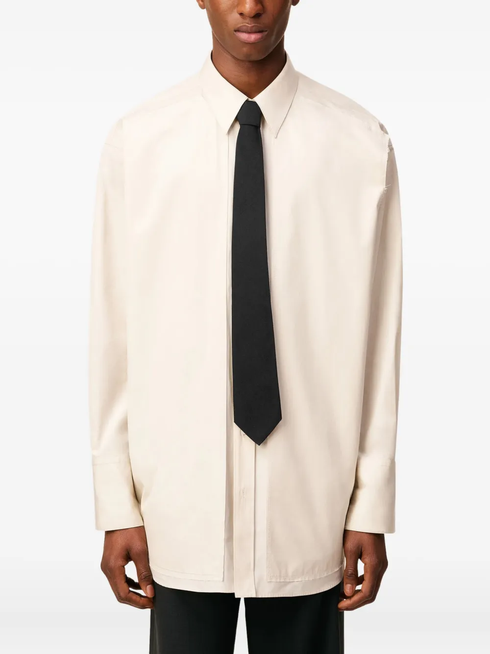 AMI Paris Ami de Coeur zijden stropdas Zwart