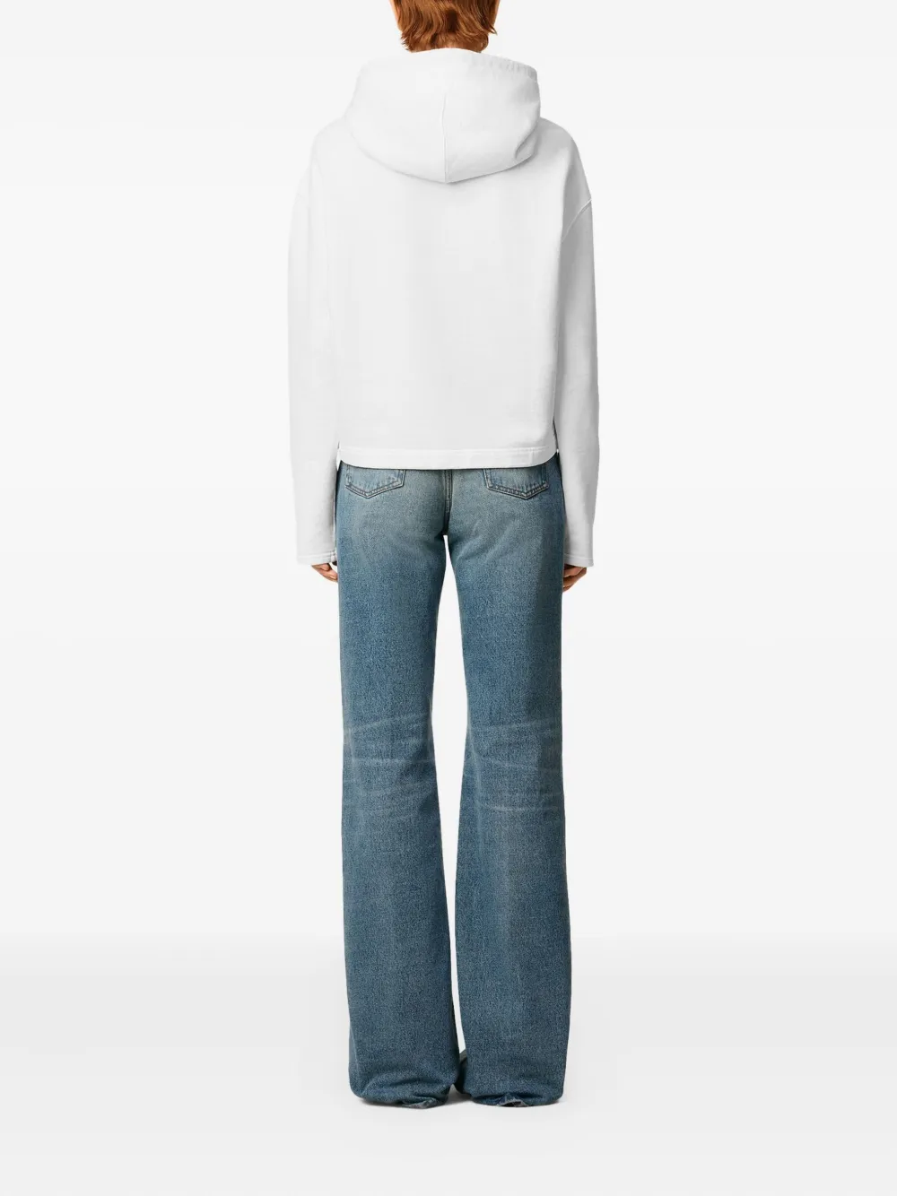 AMI Paris Katoenen fleece hoodie met geborduurd hart Wit