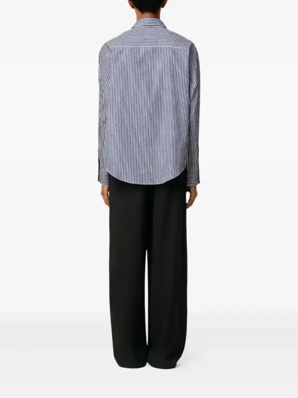 AMI Paris Ami De Coeur Striped Shirt | Blue | FARFETCH