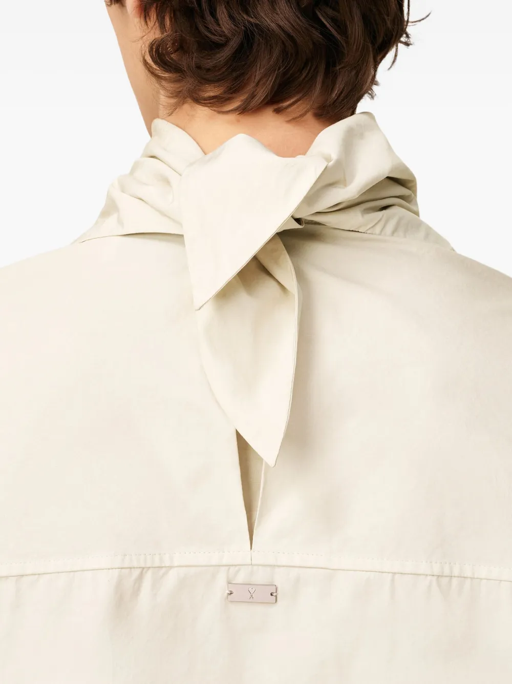 AMI Paris Shirt met bandanakraag Beige