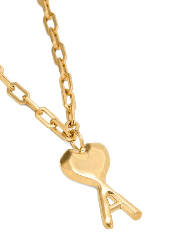 ★正品★【AMI】Heart Logo chain Necklace ★人気★男女共用★ Ami De Coeur 2 In 1 チェーンネックレス シルバー | AMI PARIS