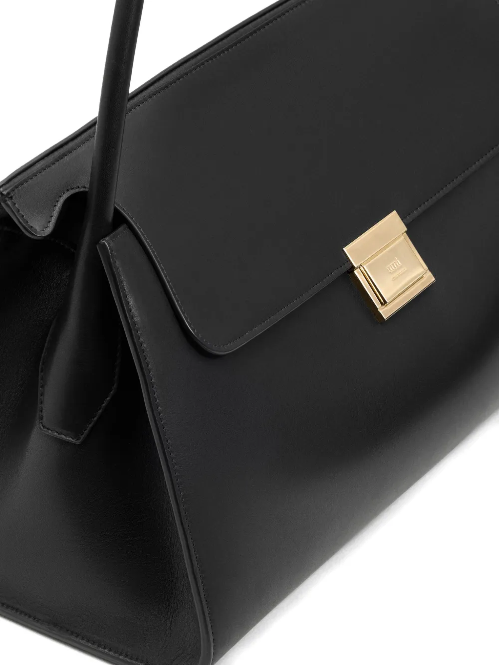 AMI Paris Mimi leren schoudertas Zwart